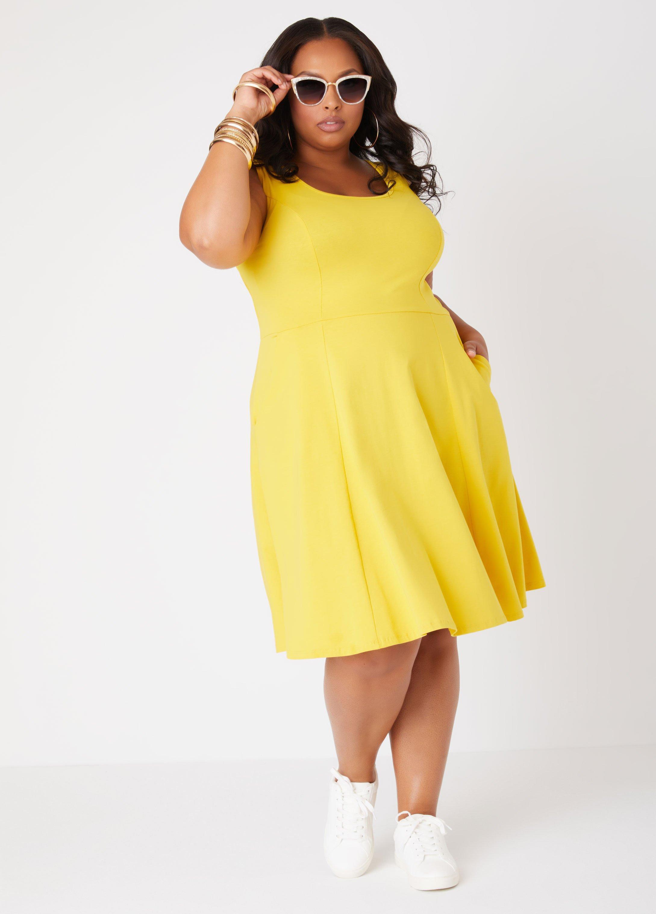 Plus Size Jersey Tank A Line Dress Ashley Stewart Product Image