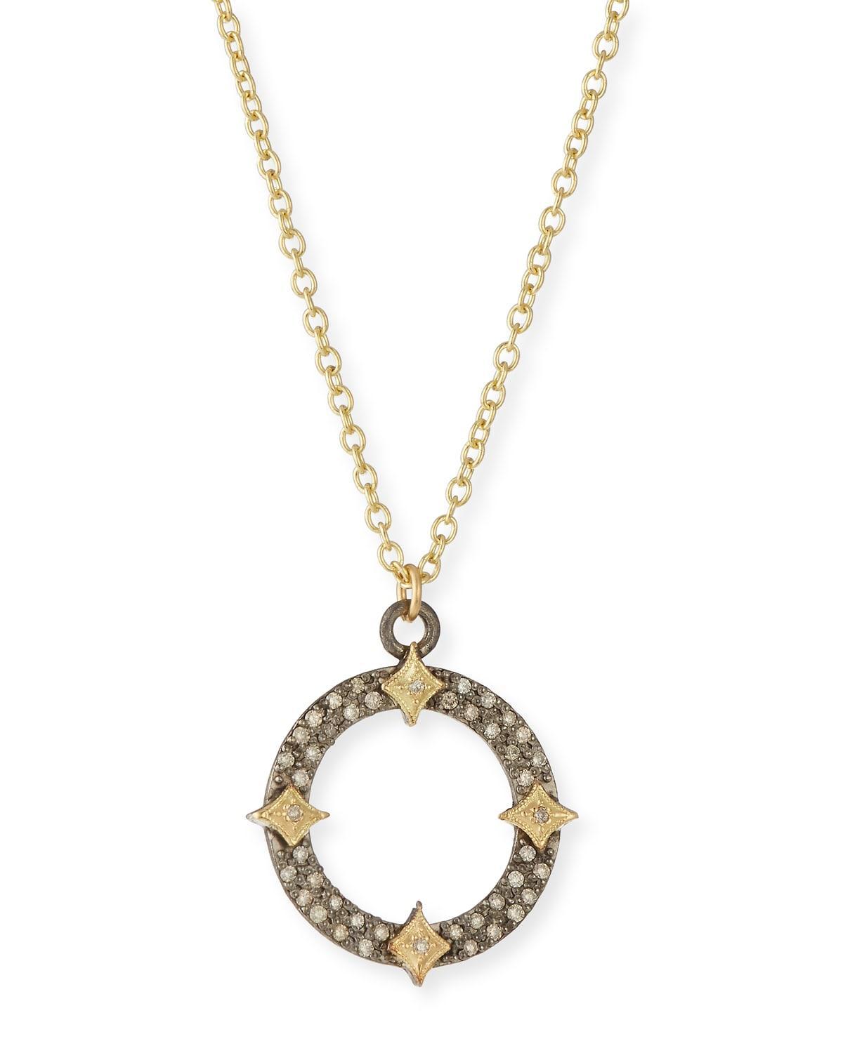 Armenta Old World Champagne Diamond Open Pav Circle Necklace Product Image