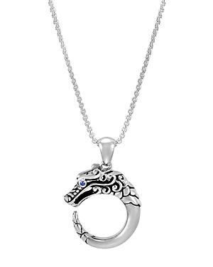 John Hardy Sterling Silver Legends Naga Blue Sapphire Eyes Adjustable Pendant Necklace, 16-18 Product Image