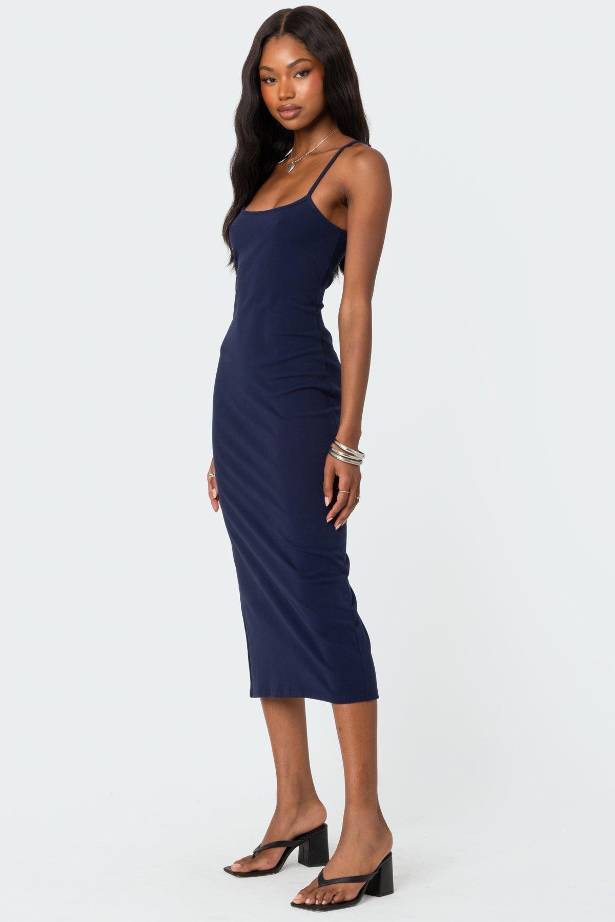 Air Back Slitted Midi Dress Product Image