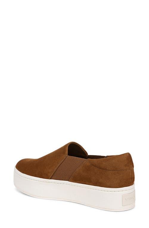 Warren Suede Slip-on Platform Sneakers In Elm Wood Brown Suede Product Image