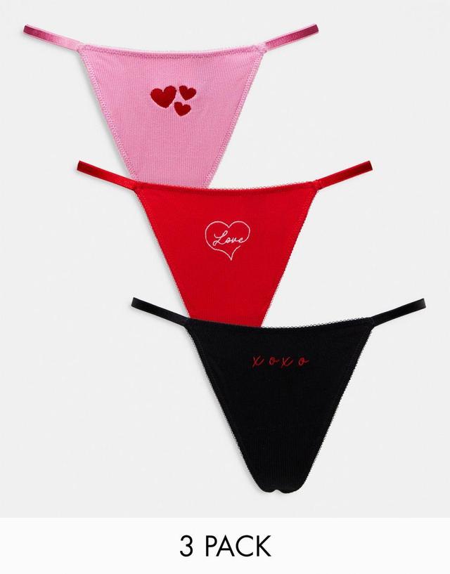 Boux Avenue 3 pack novelty thongs in multi Product Image