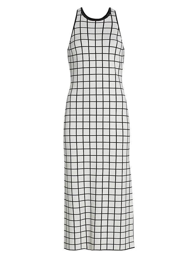 Womens Pauline Windowpane Racer Midi-Dress Product Image