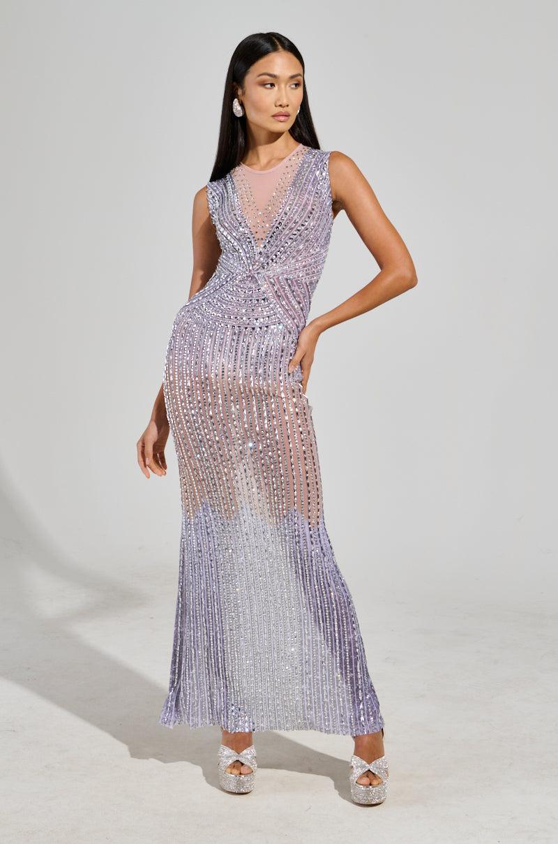 THE MAIN EVENT RHINESTONE MAXI DRESS Product Image