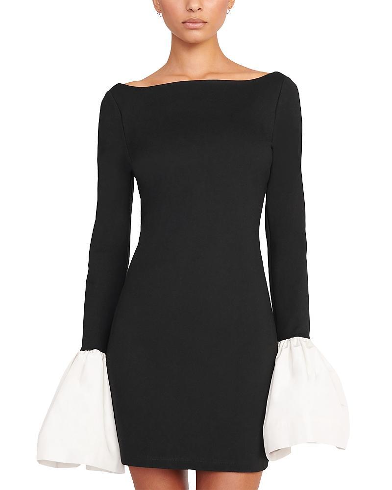 STAUD Hawthorne Contrast Cuff Long Sleeve Sheath Minidress Product Image