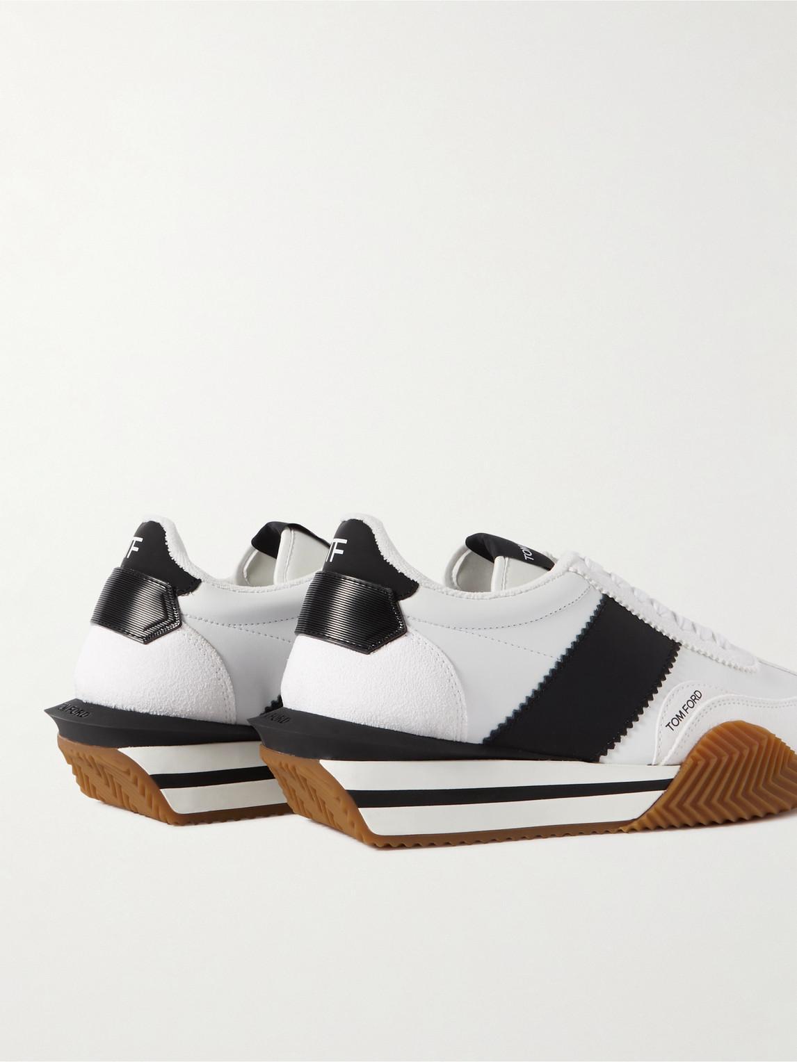 White James Low Top Leather Sneakers Product Image