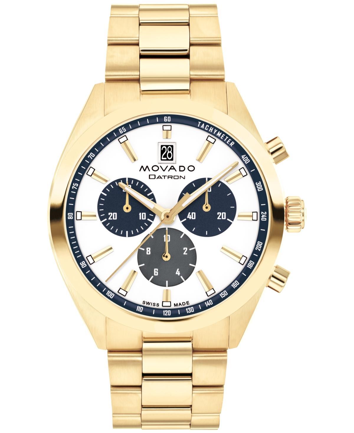 Movado Mens Datron Quartz Chronograph Gold Tone Stainless Steel Bracelet Watch Product Image