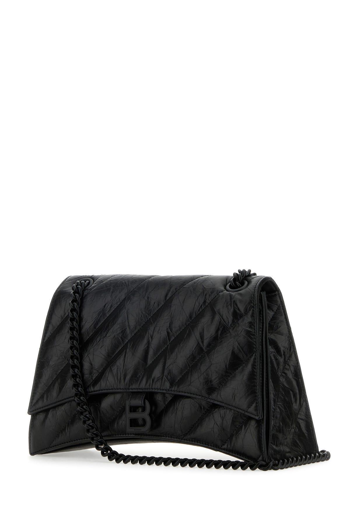 Crush Quilted Large Shoulder Bag In Black Product Image