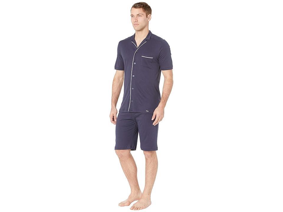 Hanro Night Day Short Sleeve Pajama Iris) Men's Pajama Sets Product Image