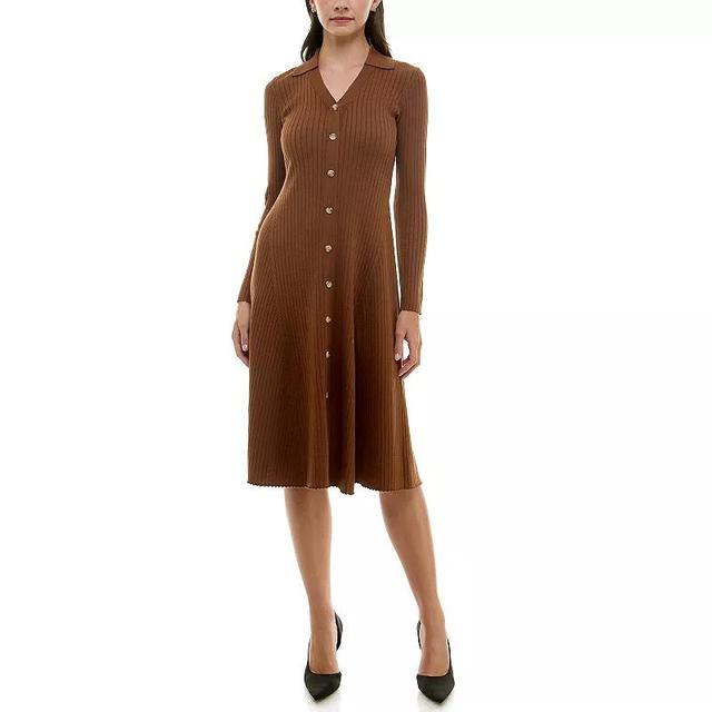 Womens Maison Tara Button Front Sweater Midi Dress Product Image