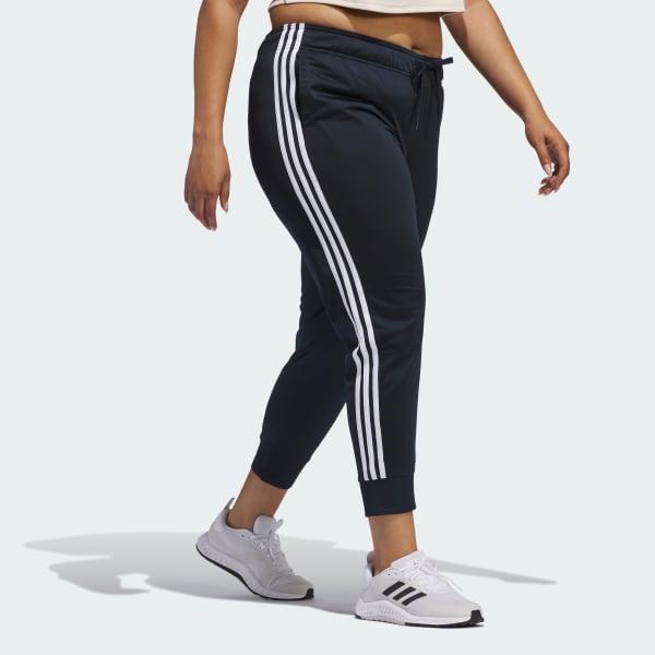 Essentials Warm-Up Slim Tapered 3-Stripes Track Pants (Plus Size) Product Image