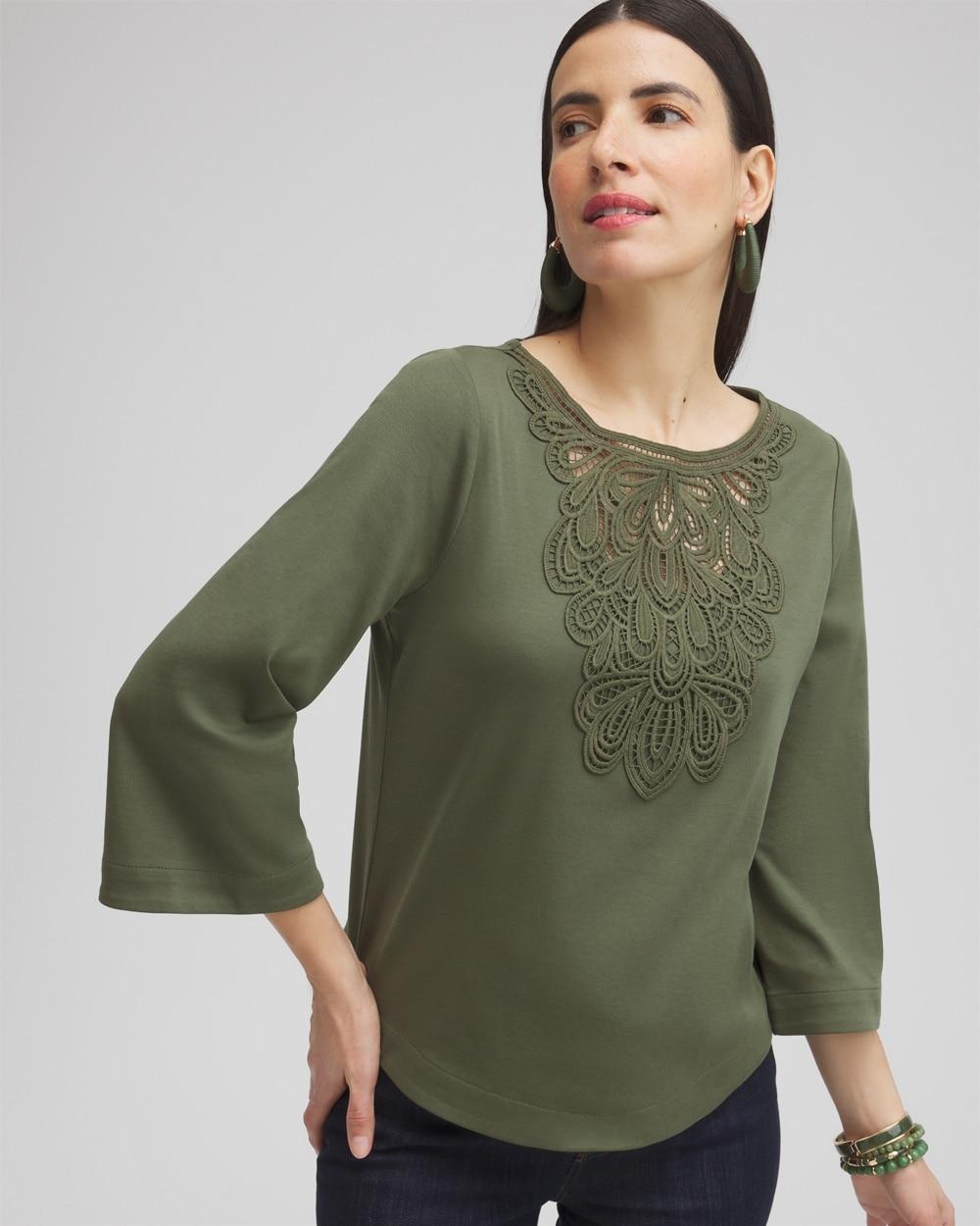 Chico's Women's Lace Inset Top Product Image