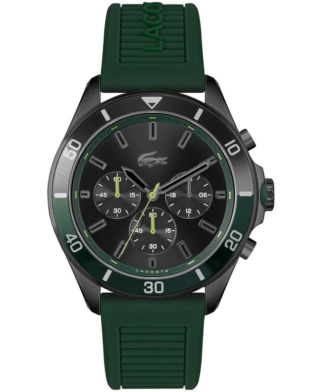 Lacoste Mens Chronograph Tiebreaker Green Silicone Strap Watch Product Image