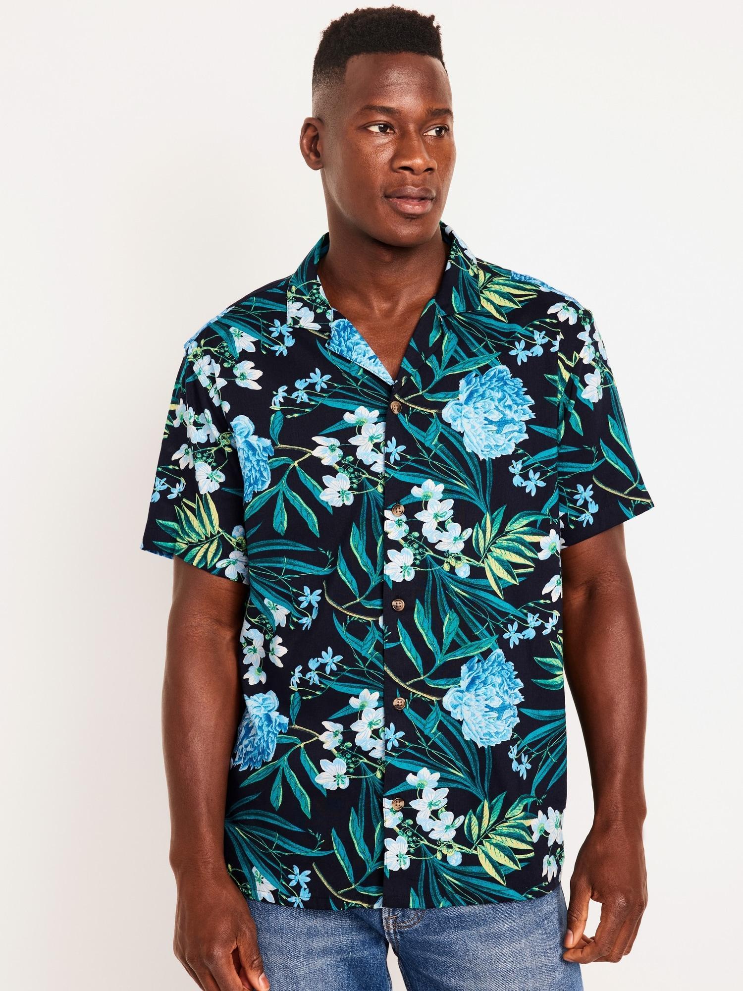 Short-Sleeve Printed Camp Shirt for Men Product Image