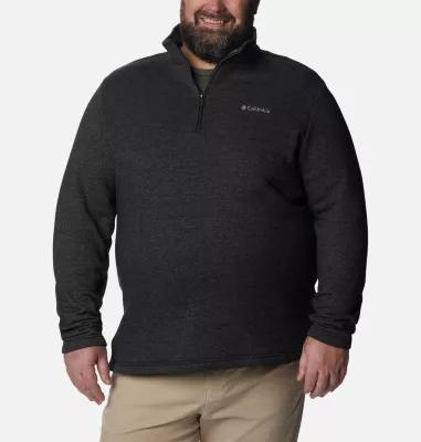 Mens Columbia Hart Mountain Fleece Quarter-Zip Pullover Dark Grey Product Image