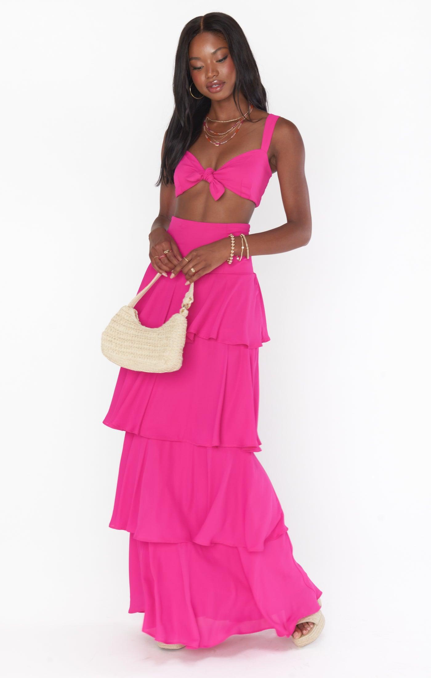 Kaden Crop Top ~ Bright Pink Product Image