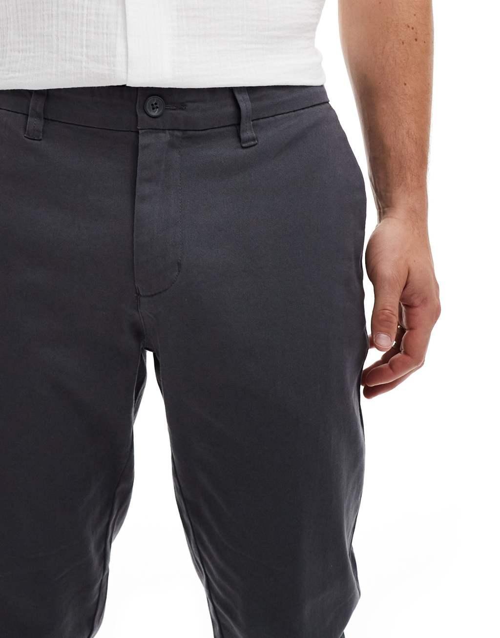 Only & Sons slim fit chinos in grey Product Image