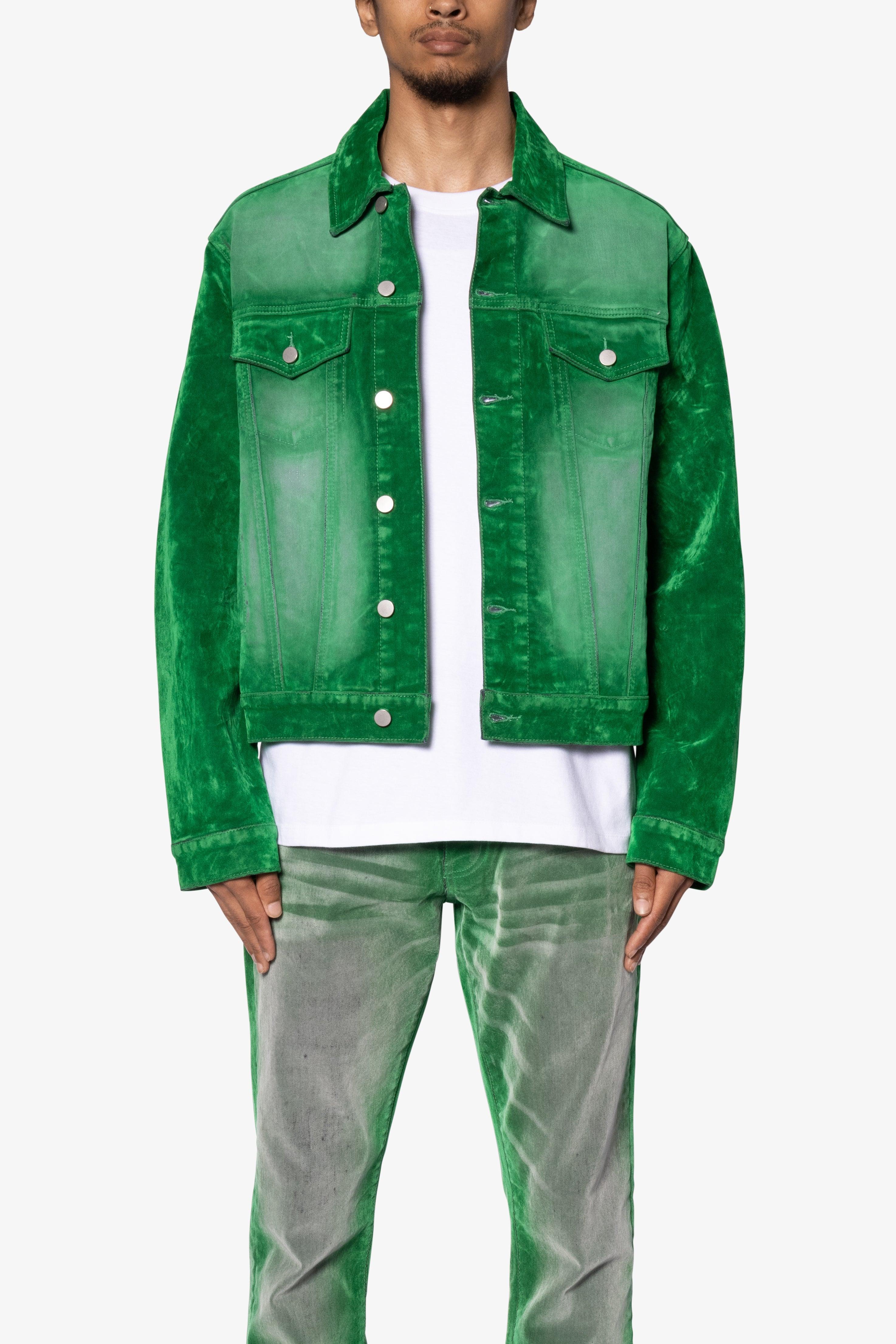 Suede Trucker Jacket - Green Product Image