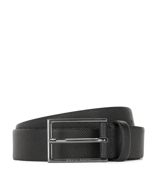 Boss Men's Printed-leather Belt In Black Product Image