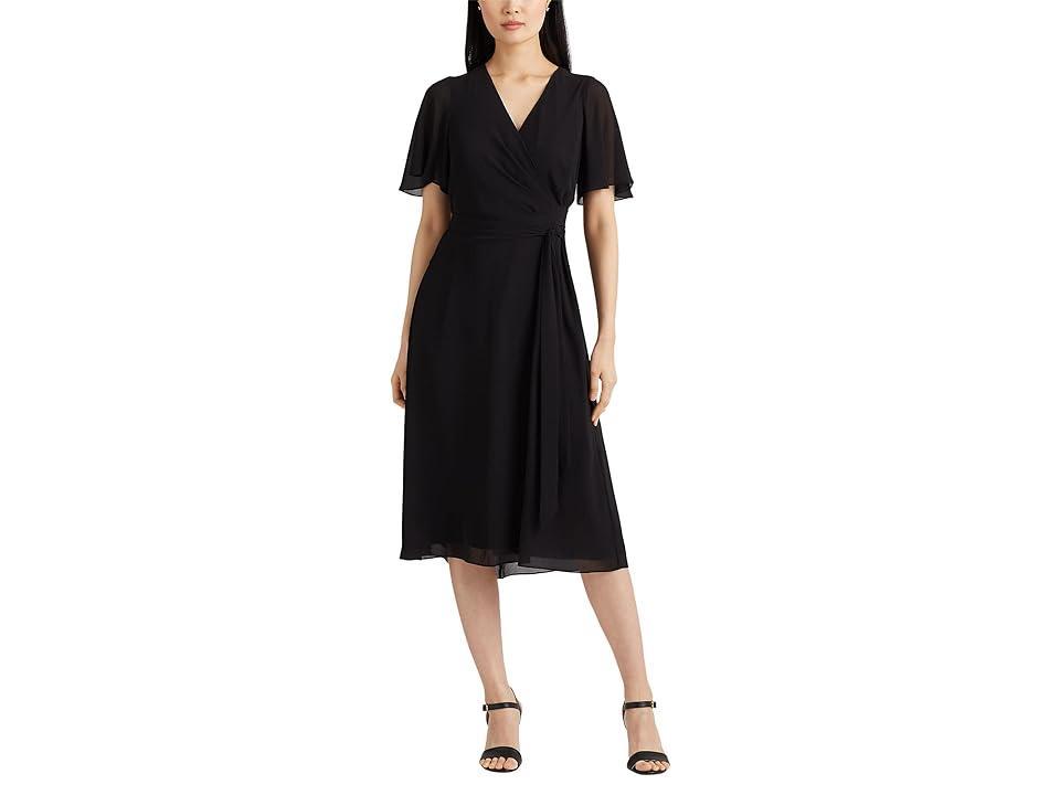 Lauren Ralph Lauren Belted Georgette Dress Women's Dress Product Image