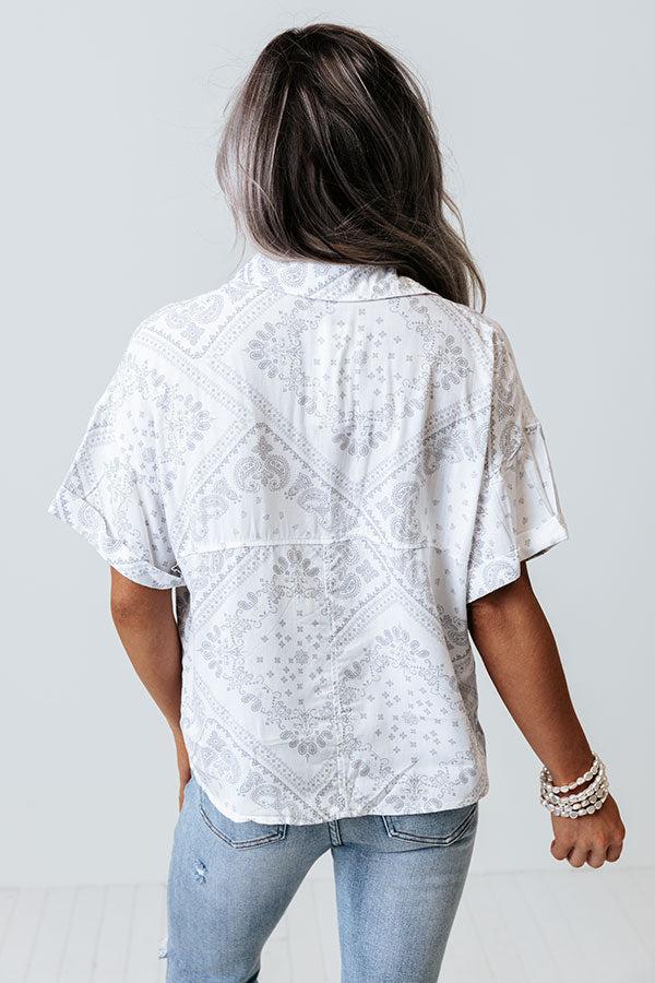 Soho Endeavors Paisley Top In White Product Image