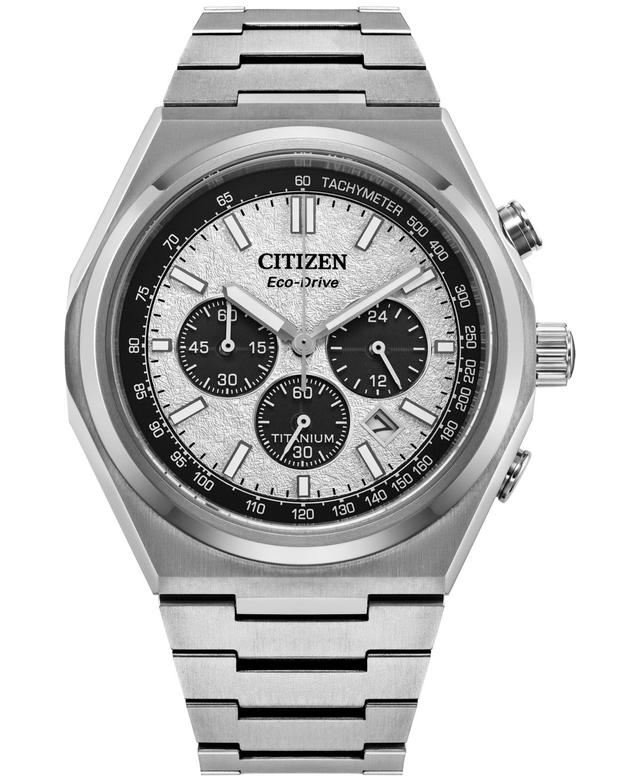 Citizen Mens Eco WR100 Chronograph Titanium Bracelet Watch Product Image