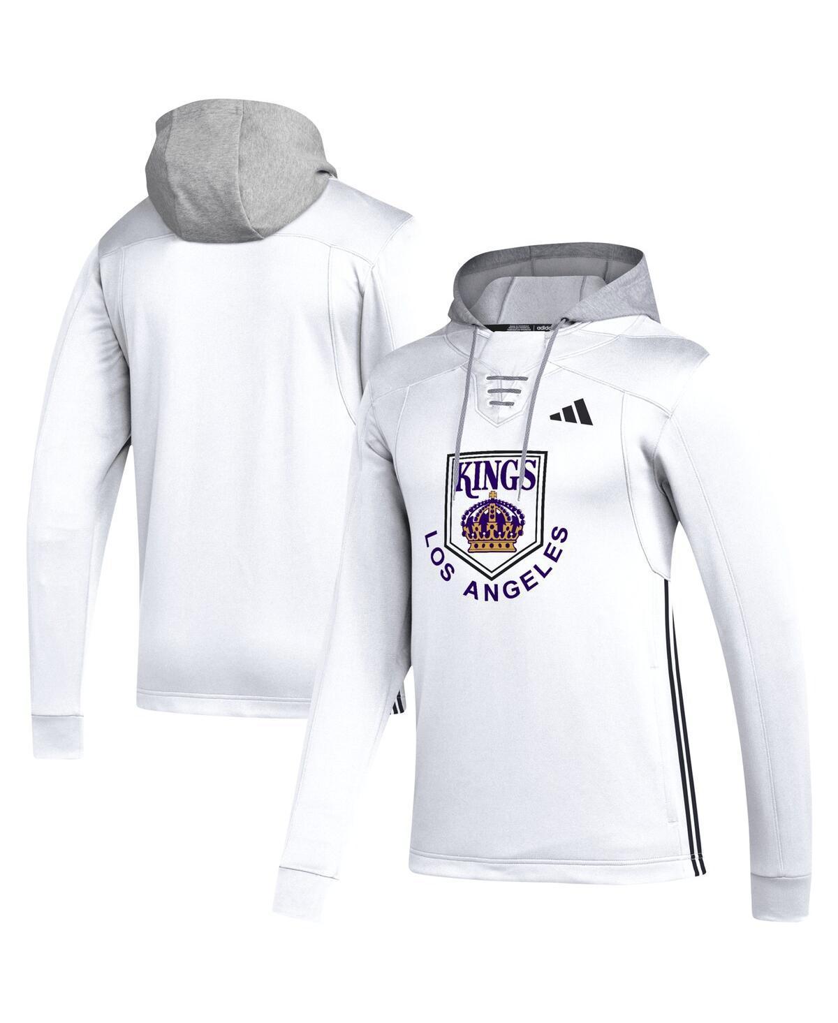 Mens adidas White Los Angeles Kings Refresh Skate Lace AEROREADY Pullover Hoodie Product Image