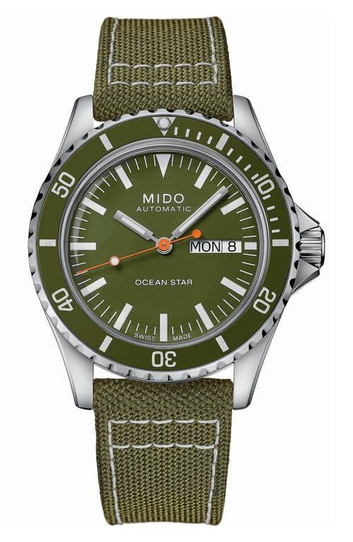 Mido Mens Swiss Automatic Ocean Star Tribute Green Fabric Strap Watch 41mm Product Image