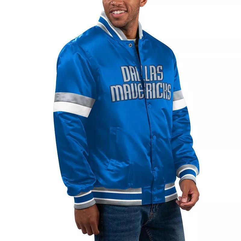 Mens Starter Dallas Mavericks Home Game Satin Full-Snap Varsity Jacket Product Image