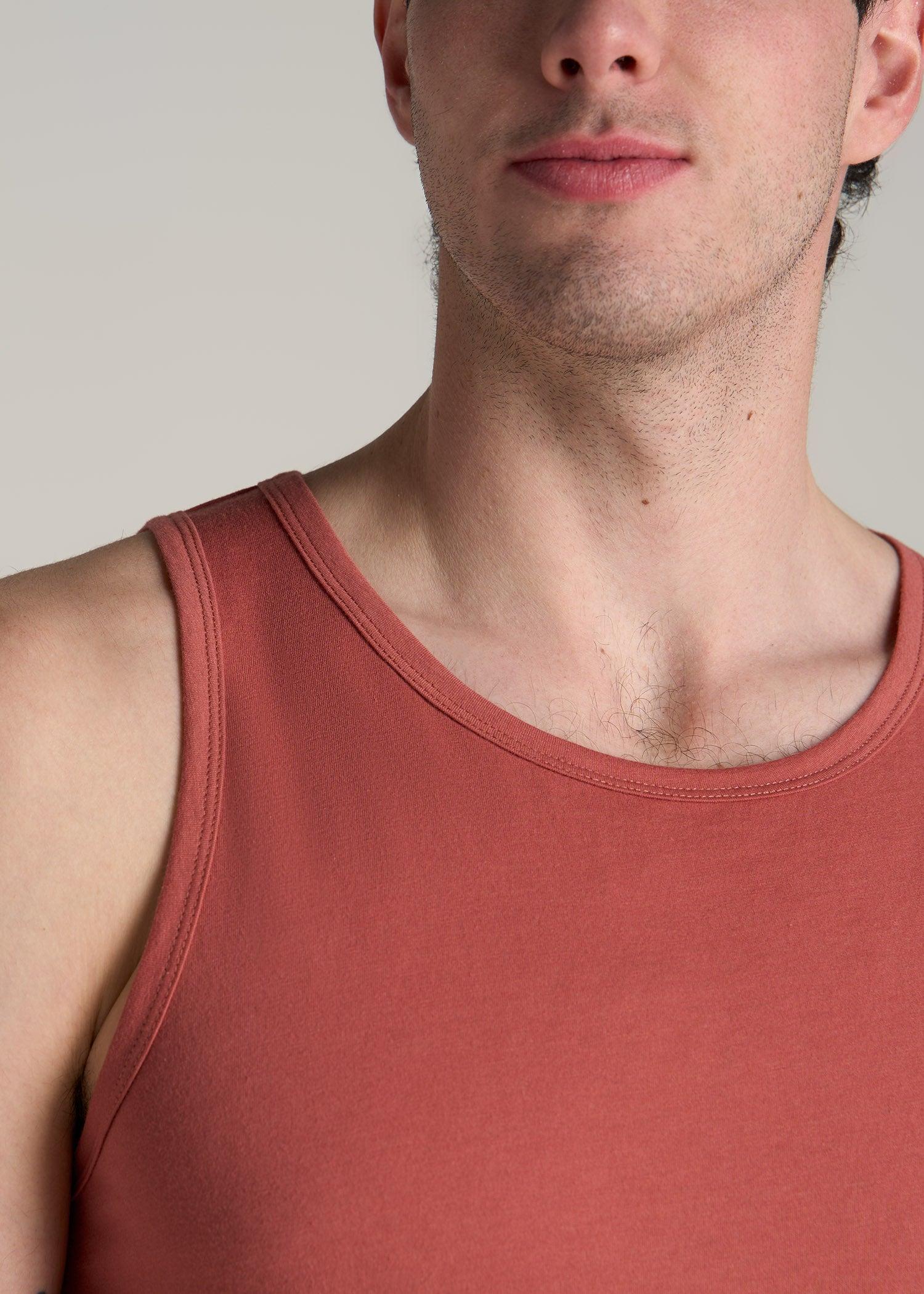 The Essentials: Men's Tall SLIM-FIT Beach Tank Top in Persimmon Product Image