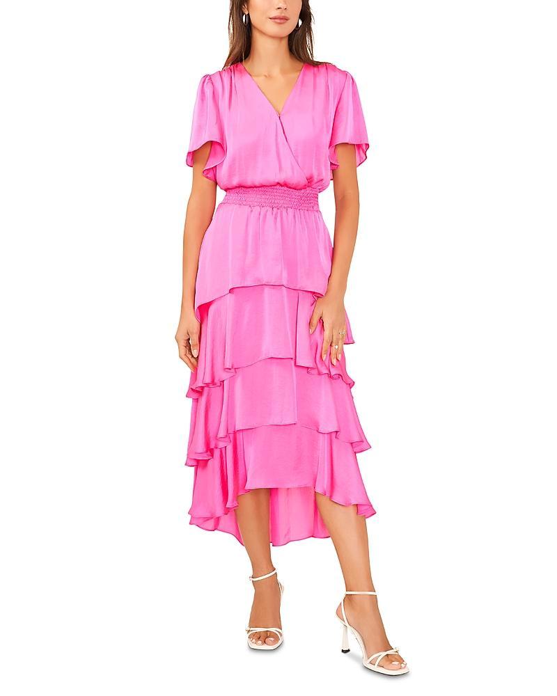 Vince Camuto Flutter Sleeve Tiered Dress Product Image