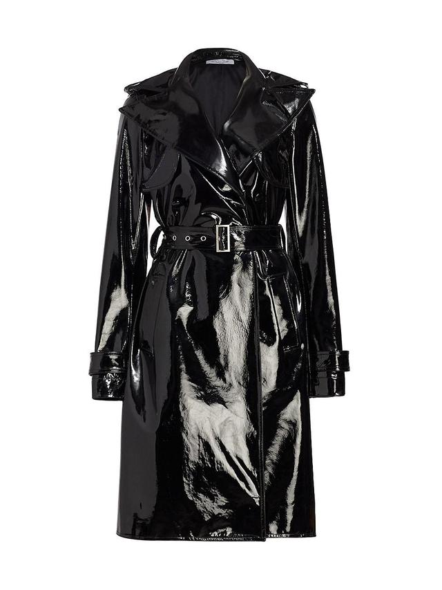 Womens Patent Leather Trench Coat Product Image