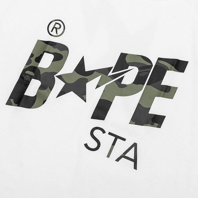 1st Camo Bape STA Tee - White/Green Male Product Image