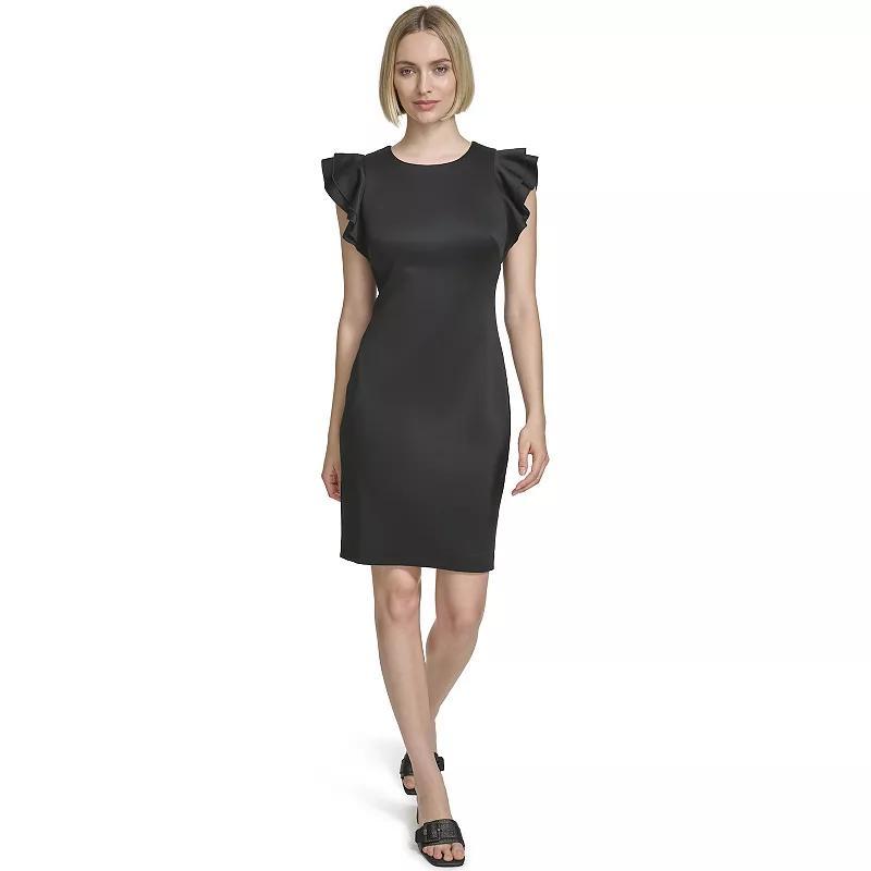 Womens Andrew Marc Ruffle Sleeve Sheath Dress Product Image