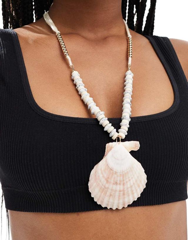 8 Other Reasons statement shell necklace in pink Product Image