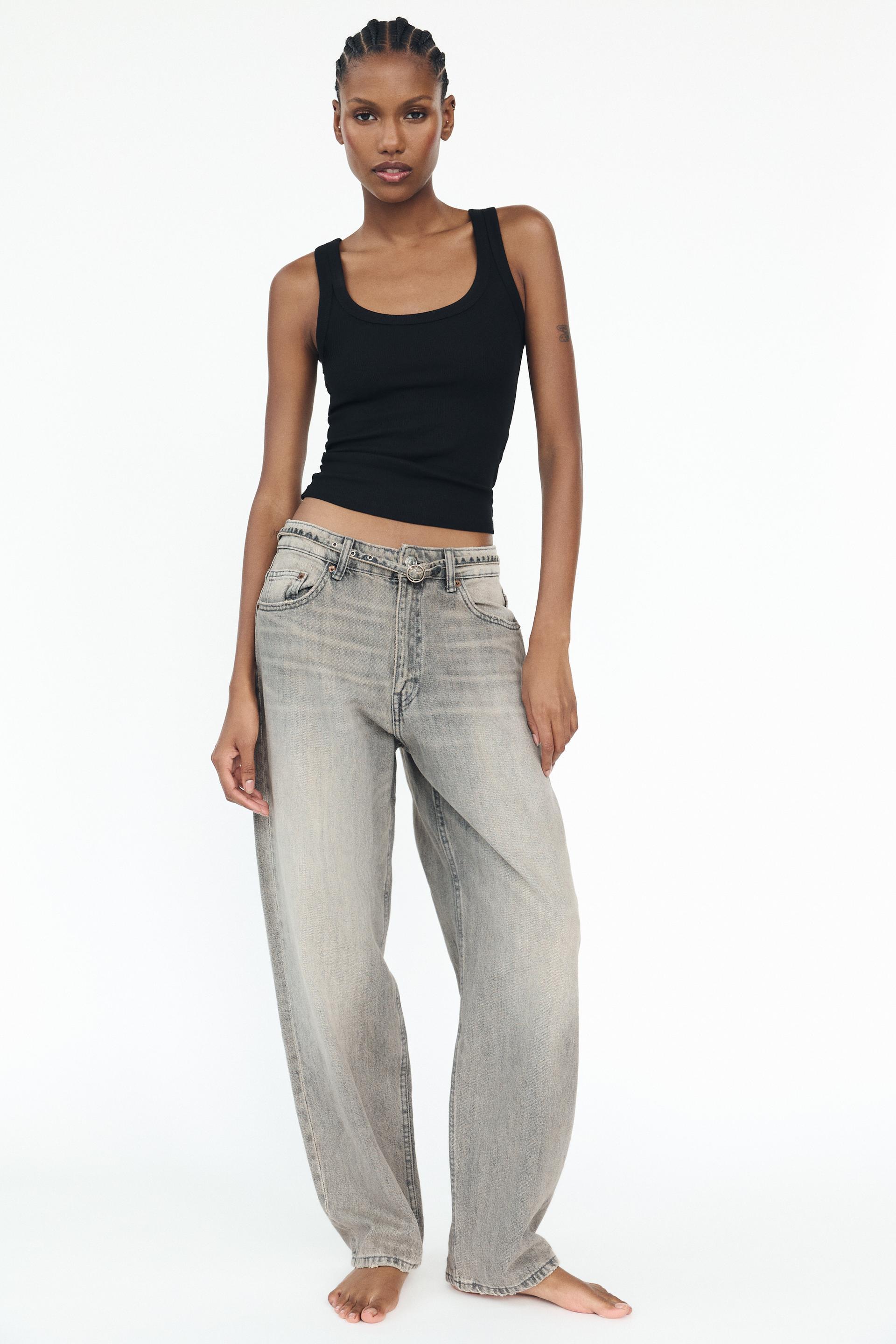 TAILORED MID WAIST BALLOON JEANS product image