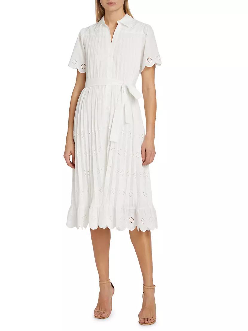 The Esther Eyelet Midi Shirtdress Product Image