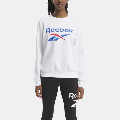 Reebok Womens Reebok Identity Big Logo Fleece Crew - Womens White Product Image