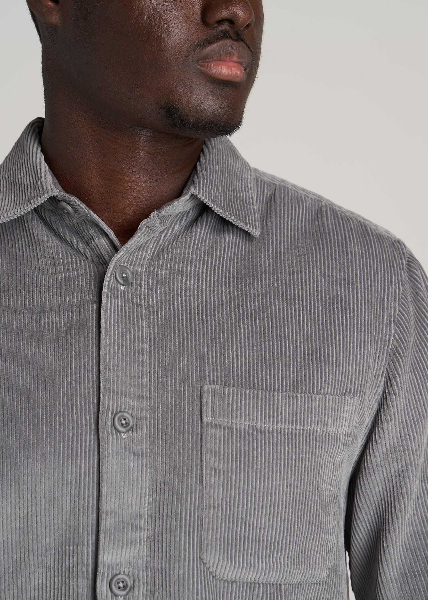 LJ&S Corduroy Overshirt for Tall Men in Limestone Male Product Image