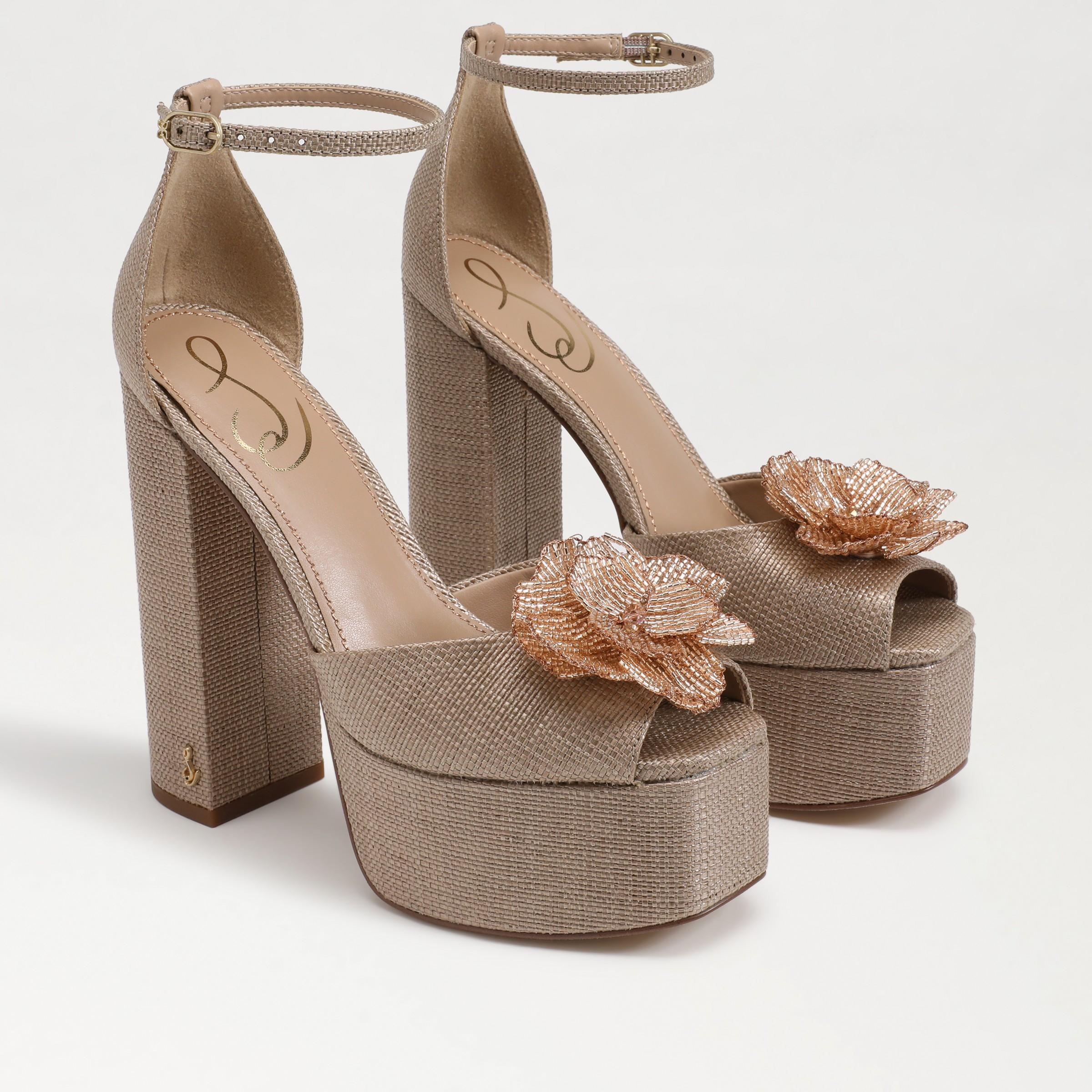 Sam Edelman Kori Flora Platform in Tan. Size 10, 7.5, 8, 8.5, 9.5. Product Image