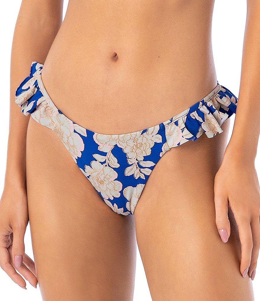 Maaji Kali Floral Ruffle High-Leg Cheeky Hipster Swim Bottom Product Image