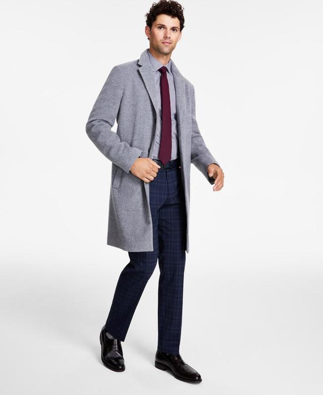 Tommy Hilfiger Mens Addison Wool-Blend Trim Fit Overcoat Product Image