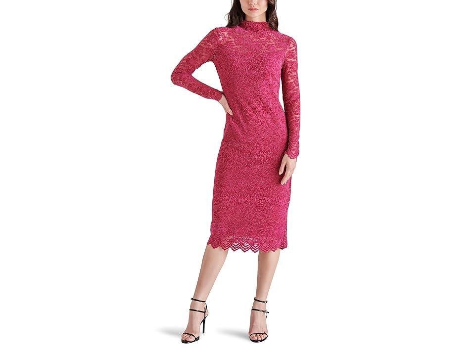 Steve Madden Vivienne Velvet Lace Long Sleeve Midi Dress product image