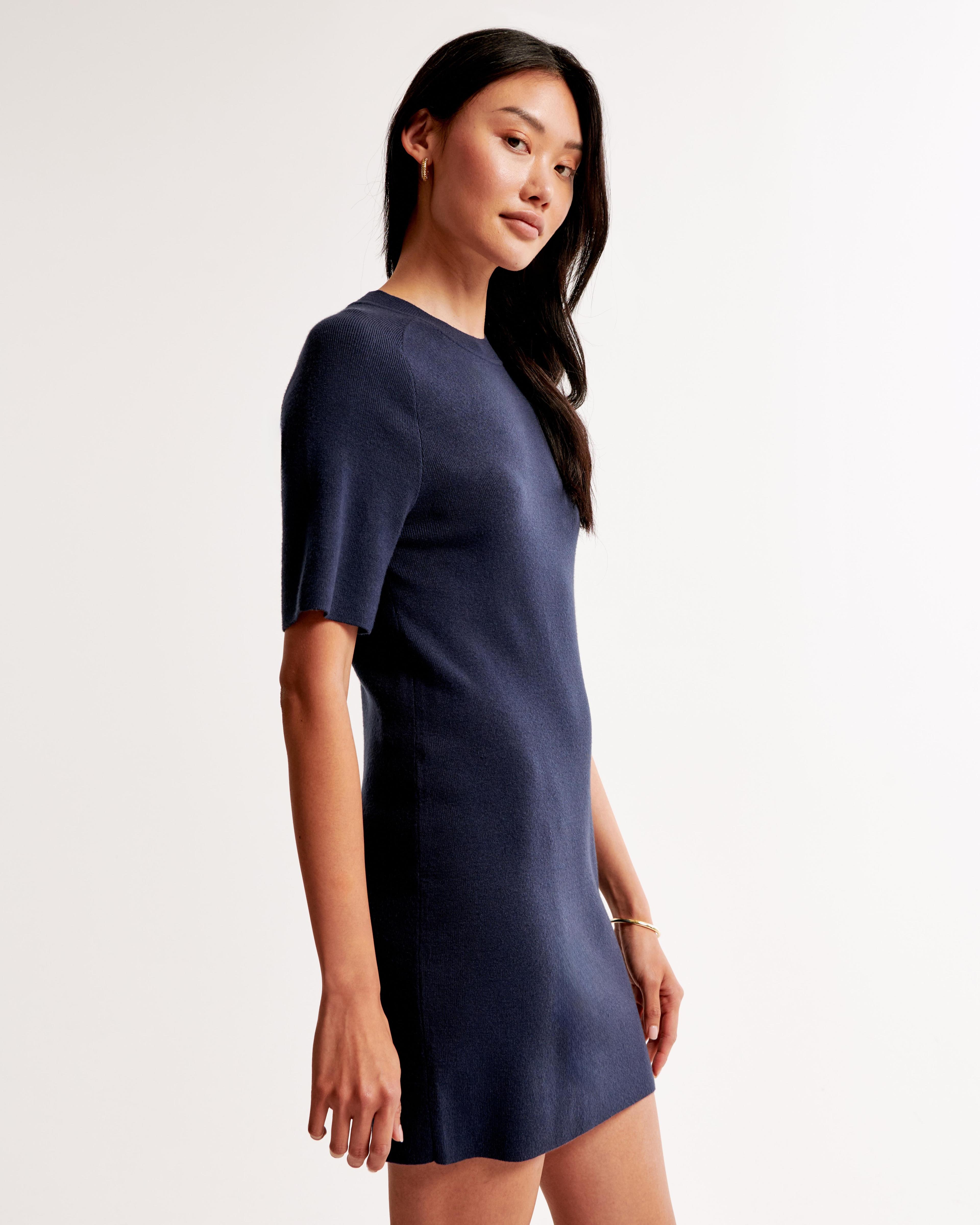 Short-Sleeve Mini Sweater Dress Product Image