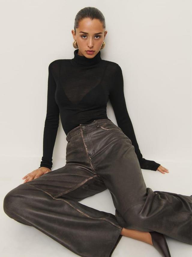 Ayla Regenerative Merino Sheer Turtleneck Product Image