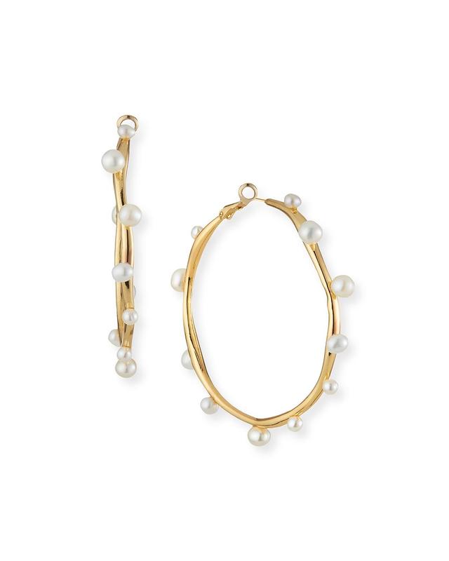 Mignonne Gavigan Isla Freshwater Pearl Large Hoop Earrings Product Image