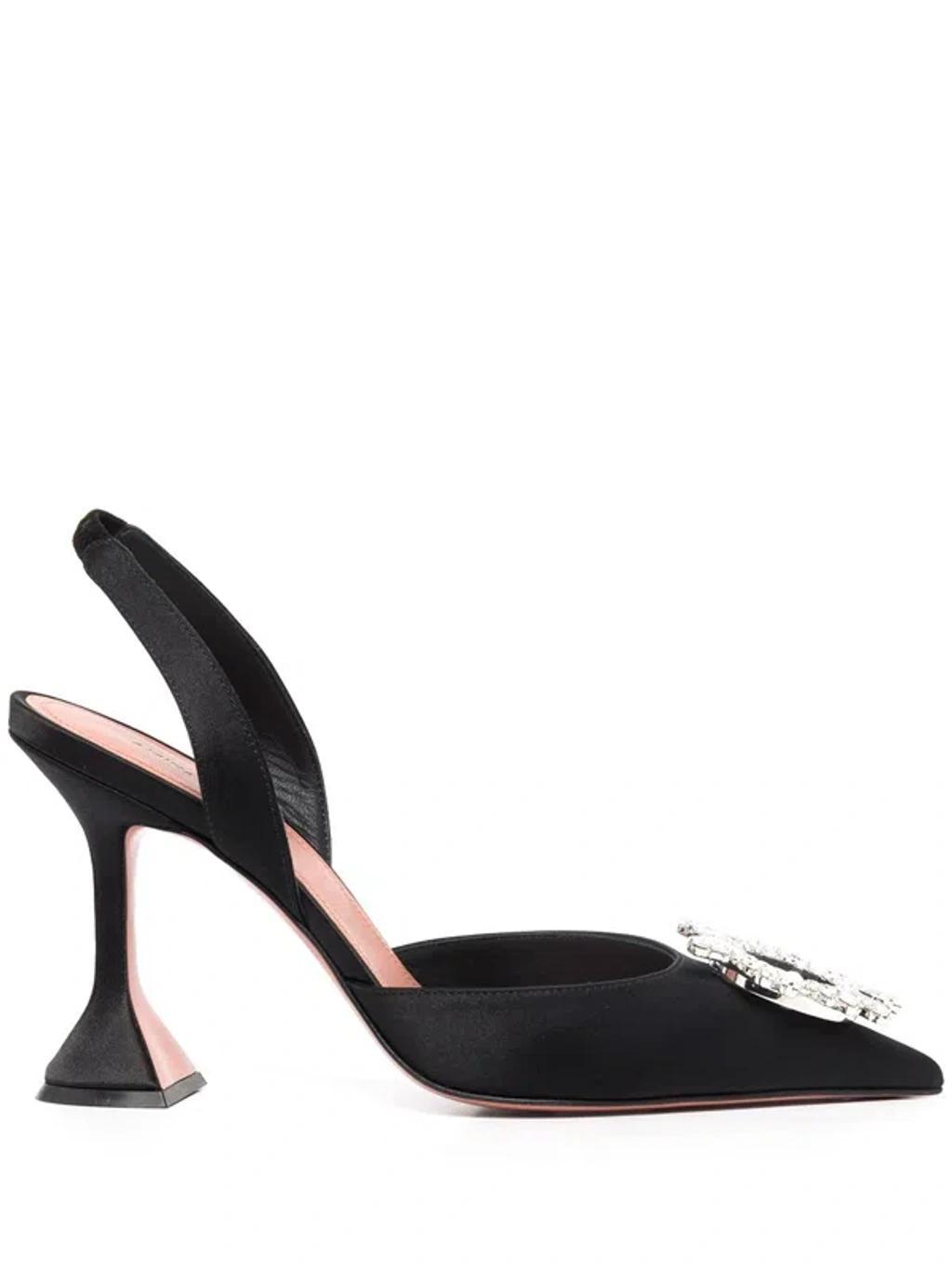 Begum Satin Slingback Pumps In Black Product Image