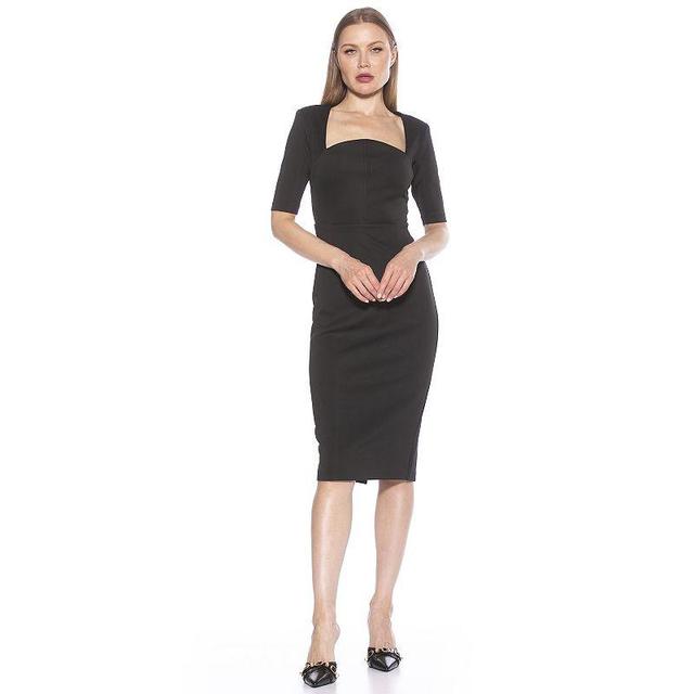 Womens ALEXIA ADMOR Freya Short Sleeve Midi Sheath Dress Product Image