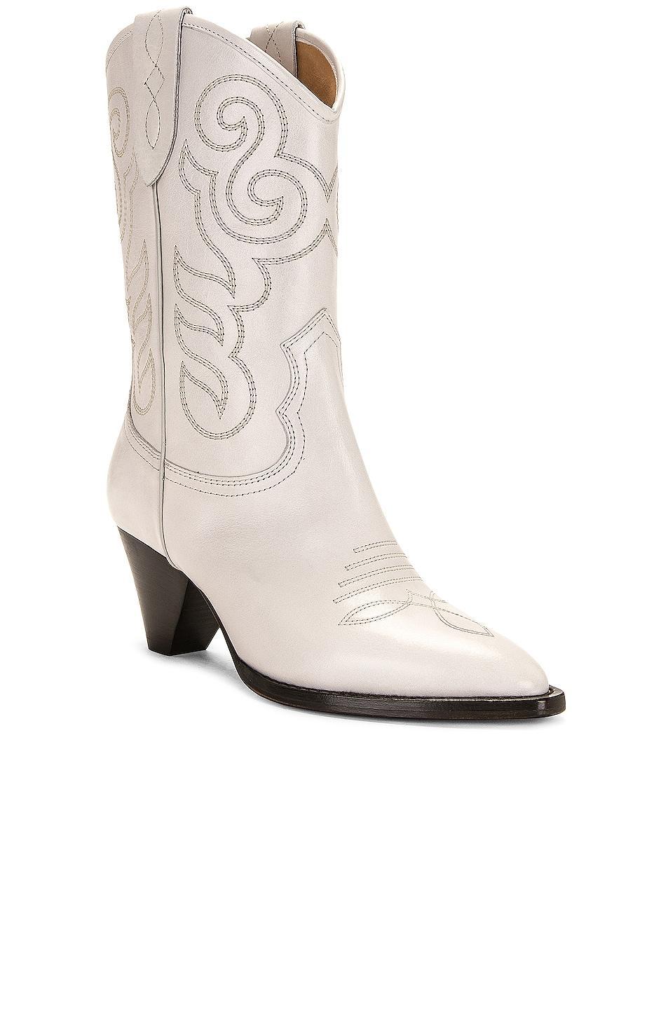 Isabel Marant Luliette Embroidered Boot in Chalk - Light Grey. Size 41 (also in ). Product Image