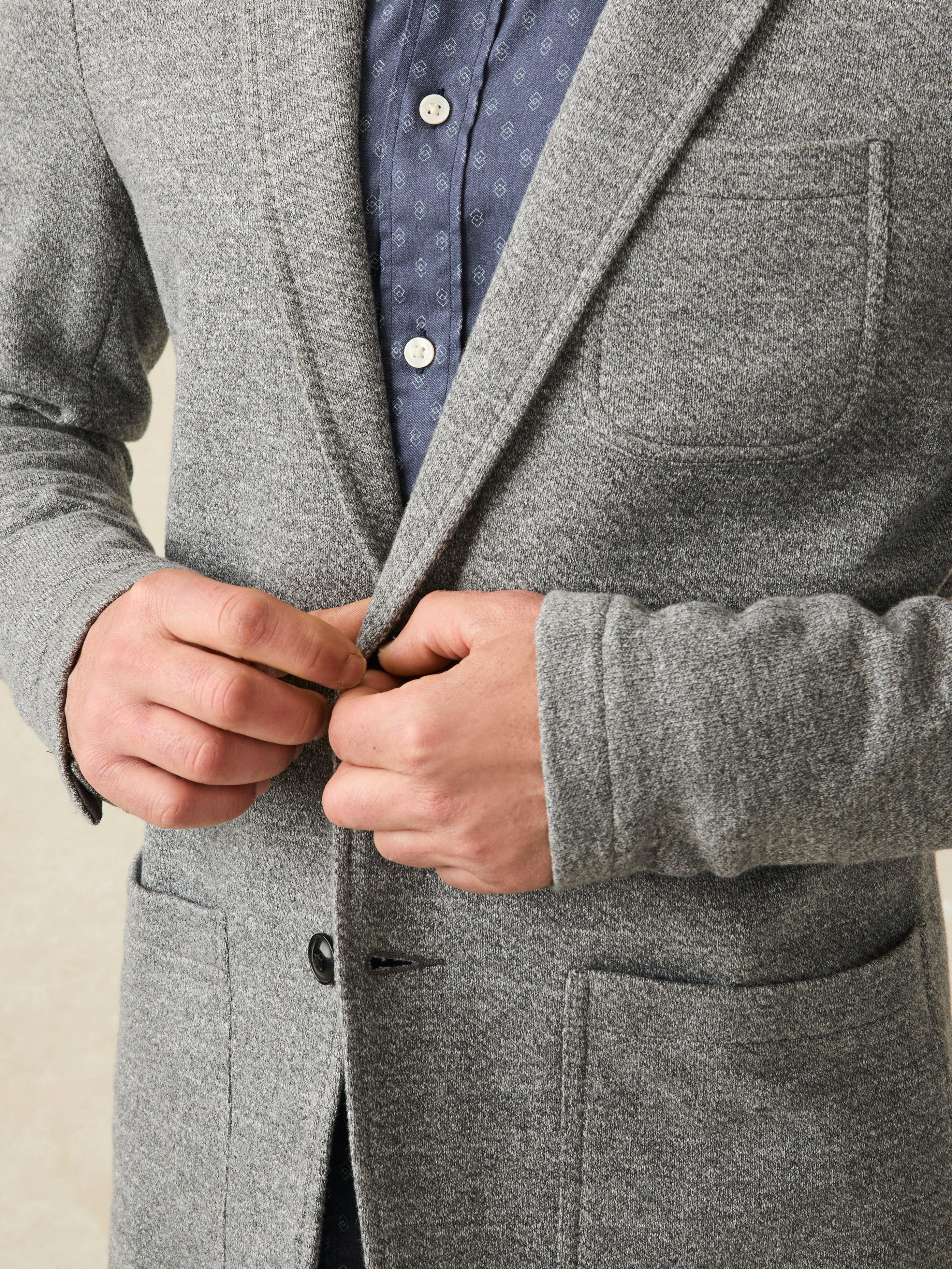 Inlet Knit Blazer (Tall) - Medium Grey Melange Male Product Image